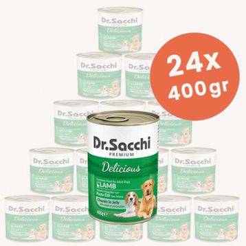Dr.Sacchi Kuzu Etli 24x400 gr Yetişkin Konserve Köpek Maması