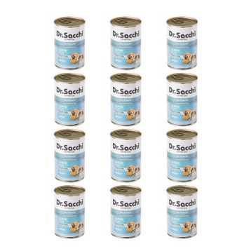 Dr.Sacchi Kuzulu 12x400 gr Yavru Konserve Köpek Maması