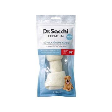 Dr.Sacchi Premium Sığır Etli Sığır Derisi Genişletilmiş Düğüm Kemik Tahılsız 10-11 inç 220-230 gr Köpek Ödülü