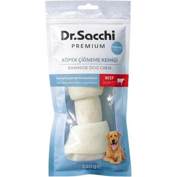 Dr.Sacchi Premium Sığır Etli Sığır Derisi Genişletilmiş Düğüm Kemik Tahılsız 10-11 inç 220-230 gr Köpek Ödülü