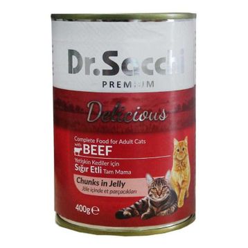 Dr.Sacchi Sığır Etli 12x400 gr Kedi Konserve