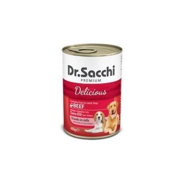 Dr.Sacchi Sığır Etli 24x400 gr Köpek Konservesi