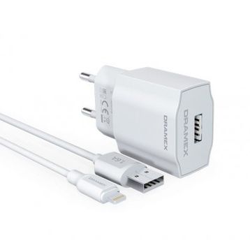 Dramex D16L 1.6A Şarj Aleti + Lightning Kablosu