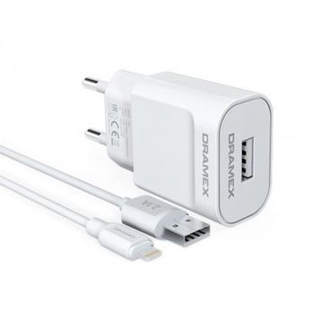 Dramex D21L 2.1A Şarj Aleti Lightning Kablolu Set