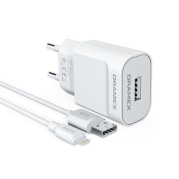 Dramex D21L 2.1A Şarj Aleti Lightning Kablolu Set