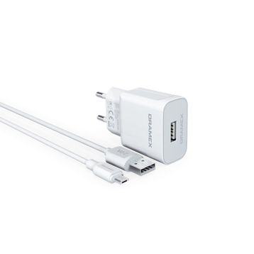 Dramex D26M 2.6A Şarj Aleti Micro USB Kablolu Set