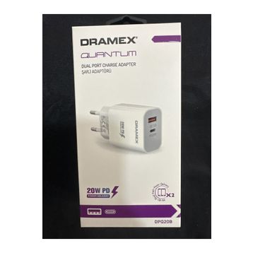 Dramex DPQ20B Quantum Usb + Type-C QC3.0 PD 20W Beyaz Hızlı Şarj Adaptörü