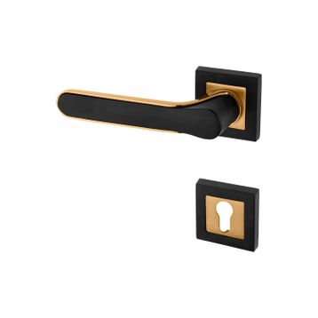 Dreamax Zirve Siyah Gold Kare Rozetli Yale Kapı Kolu Sol Basar