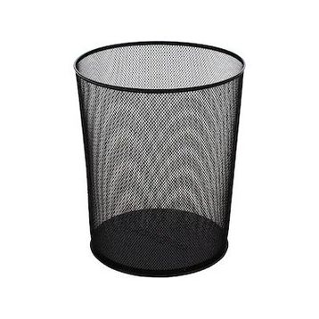 Drt Delikli Metal Siyah Çöp Kovası