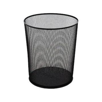 Drt Delikli Metal Siyah Çöp Kovası