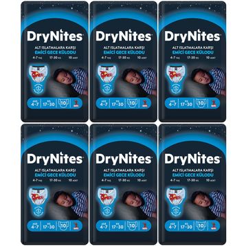Drynites 17-30 kg Small 60 Adet 4-7 Yaş Altıslatmalara Karşı Erkek Emici Bez Gece Külodu