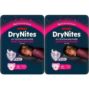 Drynites Emici Gece Külodu Kız 13+Yaş 48-60 kg 2x9 Adet Hasta Bezi