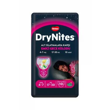 Drynites Kız 4-7 Yaş 17-30 kg 10 Adet Emici Gece Külodu