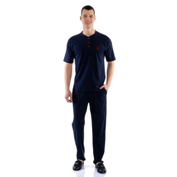 D's Damat 02000 3'lü Kırmızı Kısa Kol Erkek Pijama Takımı