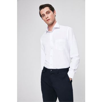 D's Damat 2HF02GL04100Y801 Regular Fit Beyaz Armürlü Gömlek
