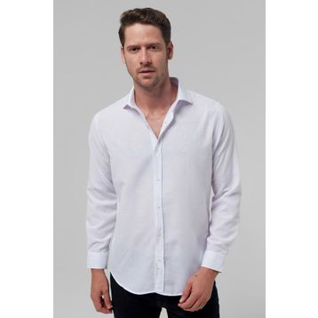 D's Damat 2HF02ORT5185 Slim Fit Beyaz İtalyan Yaka Erkek Gömlek