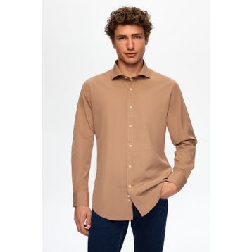 D's Damat 2HF02ORT5185 Slim Fit Kahverengi Italyan Yaka Erkek Gömlek