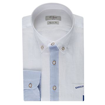 D's Damat 4HF02HD15100M801 Beyaz Regular Fit Armürlü Erkek Gömlek