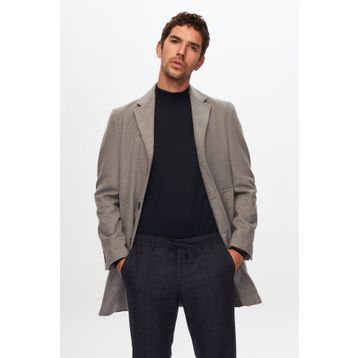 D's Damat 5HF08ORT10000 Regular Fit Gri Erkek Kaşe Kaban