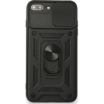 Dtech iPhone 8 Plus Pars Lens Yüzüklü Standlı Silikon Kılıf
