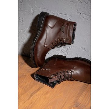 Ducavelli Glaz Kahverengi Renk Hakiki Deri Bağcıklı Postal Model Erkek Bot