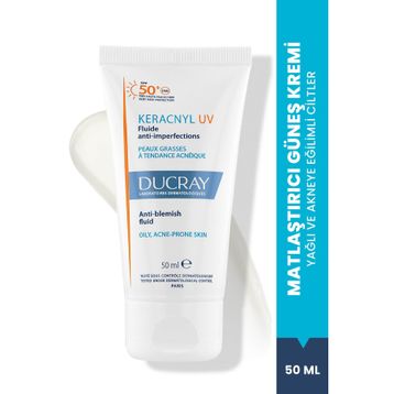 Ducray Keracnyl UV Fluid SPF 50+ Yağlı ve Akneye Eğilimli Ciltler İçin 50 ml Matlaştırıcı Güneş Kremi