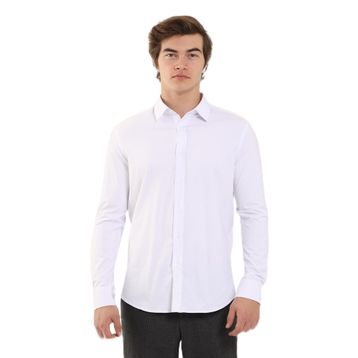 Dufy 88164 Beyaz Erkek Gömlek