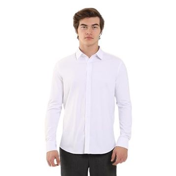 Dufy 88164 Beyaz Erkek Gömlek