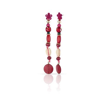 Duke Nickle RDPK5132 Kırmızı Boncuklu Küpe