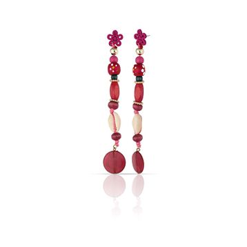 Duke Nickle RDPK5132 Kırmızı Boncuklu Küpe