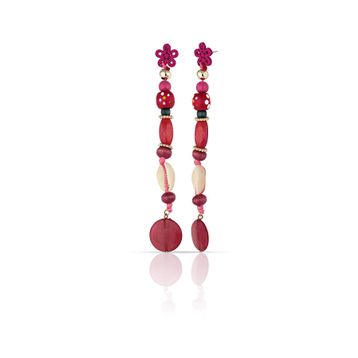 Duke Nickle RDPK5132 Kırmızı Boncuklu Küpe