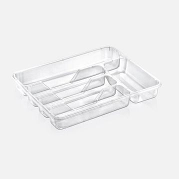 Dünya Plastik 33.6x27x4.8 cm Şeffaf 5 Bölmeli Çekmece İçi Kaşıklık