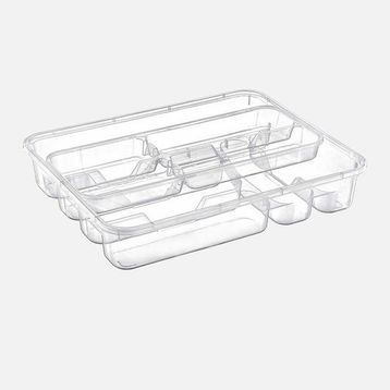 Dünya Plastik 38.6x31.2 cm Şeffaf ABS Plastik 9 Bölmeli Çekmece İçi Kaşıklık