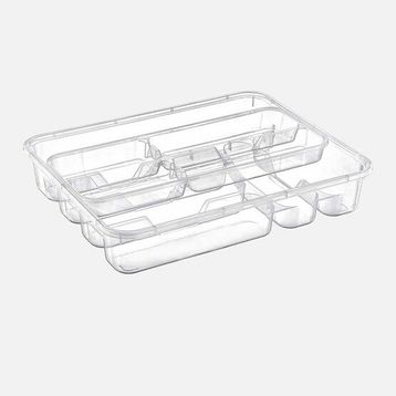 Dünya Plastik 38.6x31.2 cm Şeffaf ABS Plastik 9 Bölmeli Çekmece İçi Kaşıklık