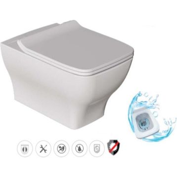 Dura Petra Rimles Asma Klozet Kanalsız ve Duroplast Yavaş Kapanır Kapak