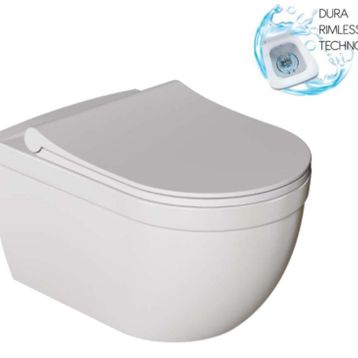 Dura Rimless Sirius Kanalsız Model Yavaş Kapanır Kapaklı Asma Klozet