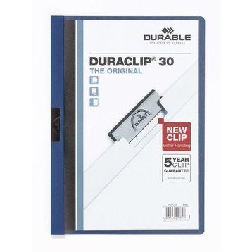 Durable 2200 Duraclip 30 Sayfa Lacivert Tekli Dosya