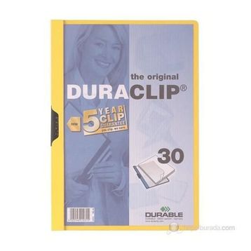 Durable Duraclip Sarı 30 Sayfa Sıkıştırmalı Dosya