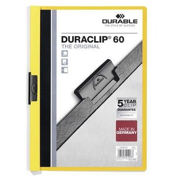 Durable Duraclip Sarı 60 Sayfa Sıkıştırmalı Dosya