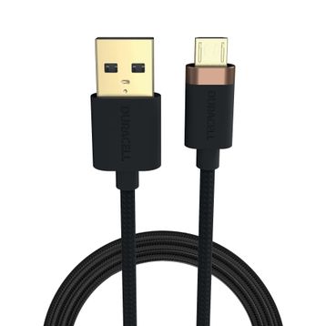 Duracell 1 mt USB-A to Micro Örgülü Siyah Şarj Kablosu