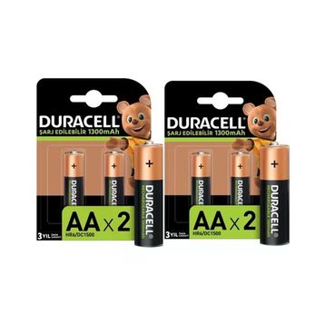 Duracell HR6 1300 mAh AA 4'lü Şarj Edilebilir Pil
