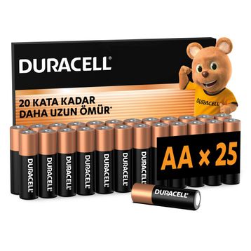 Duracell MN1500 AA 25'li Alkalin Kalem Pil