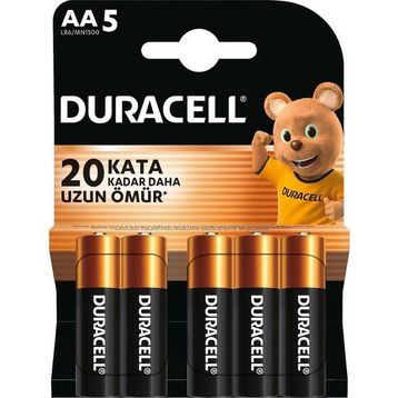 Duracell MN1500 AA 5'li Alkalin Kalem Pil