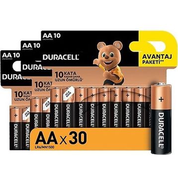 Duracell MN1500 Alkalin AA 30'lu Alkalin Pil