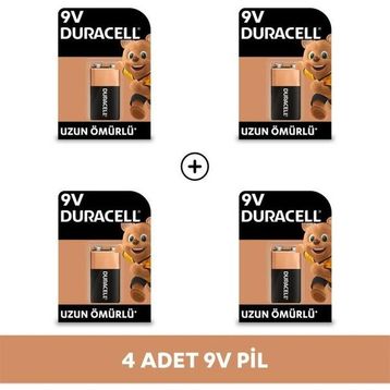 Duracell MN1604 6LR61 9V 4'lü Alkalin Pil