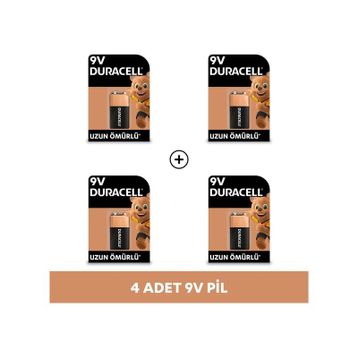 Duracell MN1604 6LR61 9V 4'lü Alkalin Pil