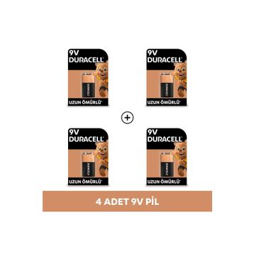 Duracell MN1604 6LR61 9V 4'lü Alkalin Pil