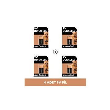 Duracell MN1604 6LR61 9V 4'lü Alkalin Pil