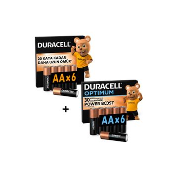 Duracell Optimum MX1500 AA 4'lü + MX2400 AAA 4'lü Alkalin Piller