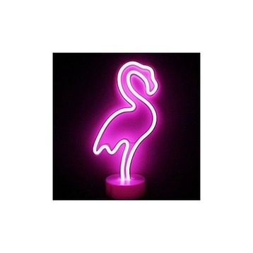 Durbuldum Neon Işıklı Flamingo Usb+Pil Pembe Masa Gece Lambası
